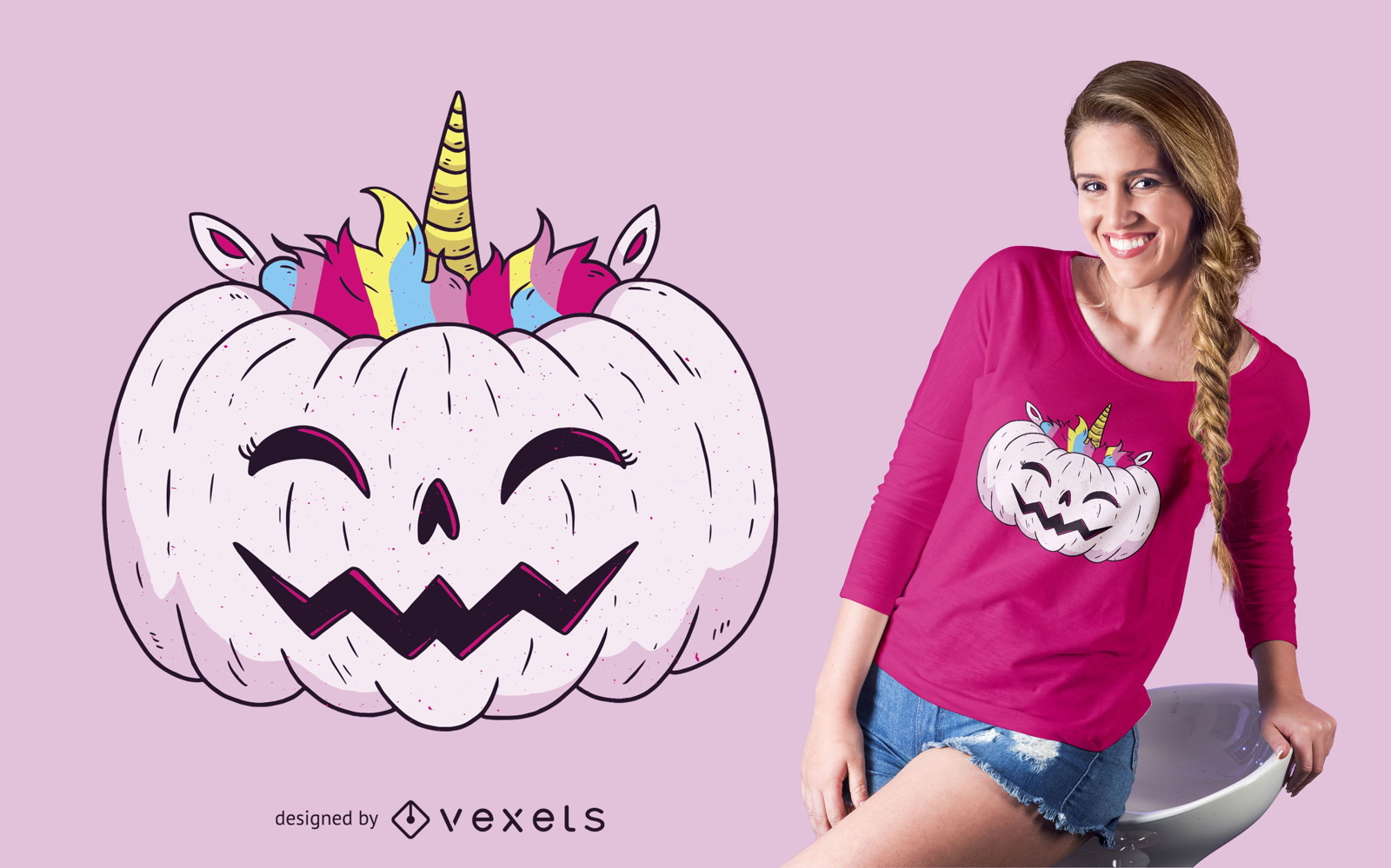 Unicorn Pumpkin T-shirt Design