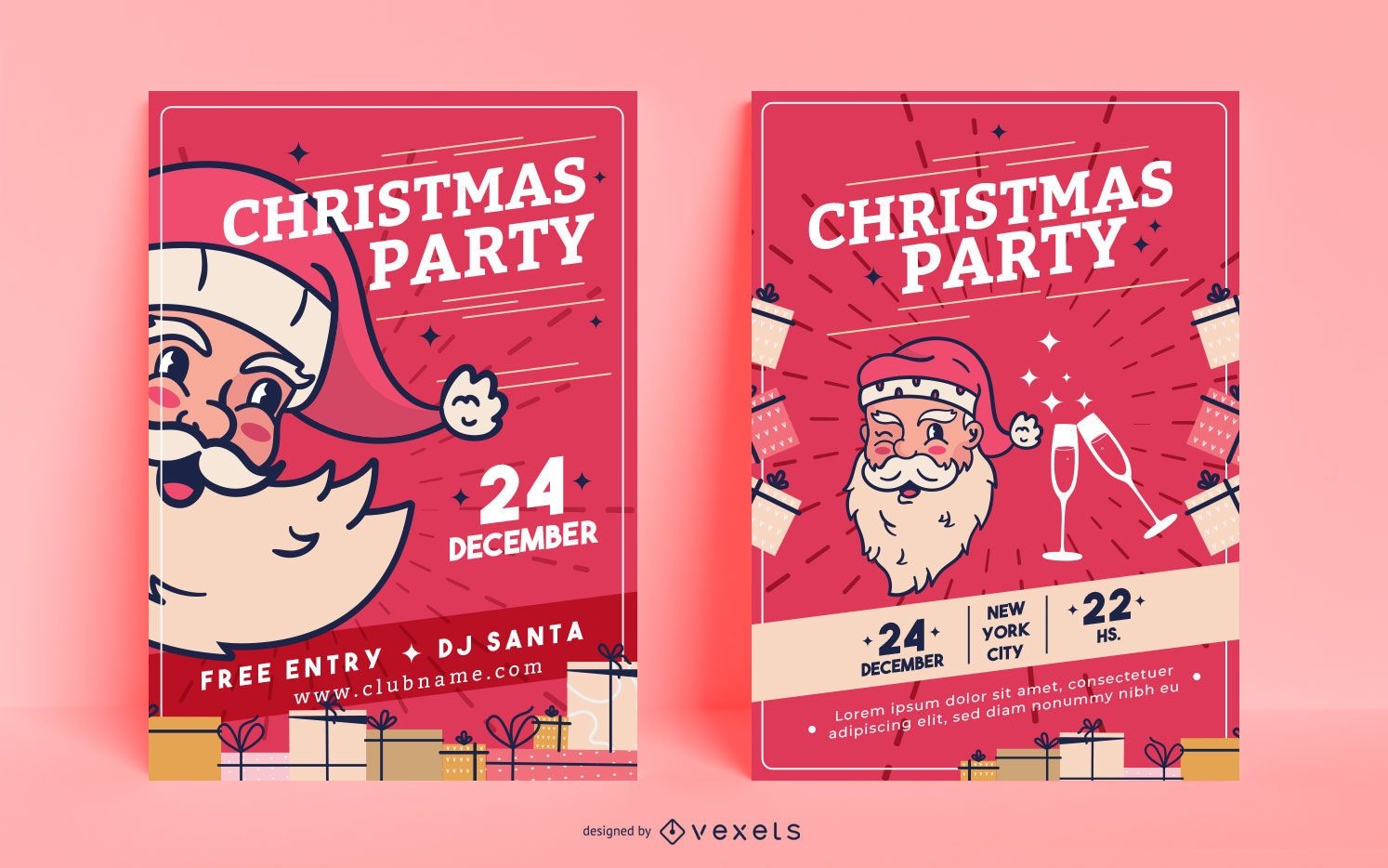 Cartazes de convite para festa de natal