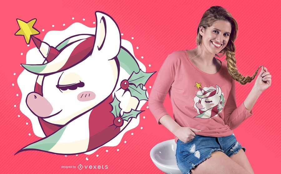 Cute christmas unicorn t-shirt design Cute christmas unicorn t-shirt design