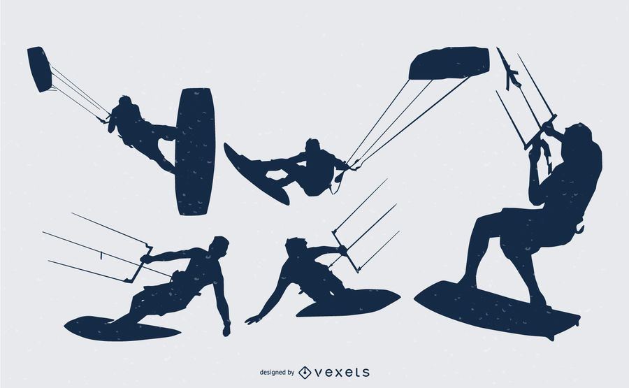 Kitesurfer People Silhouette Collection Kitesurfer People Silhouette Collection