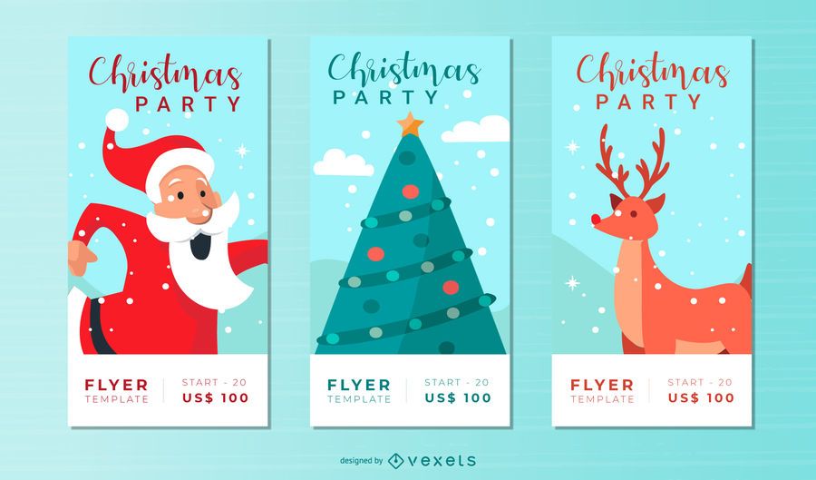 Xmas party flyer set Xmas party flyer set