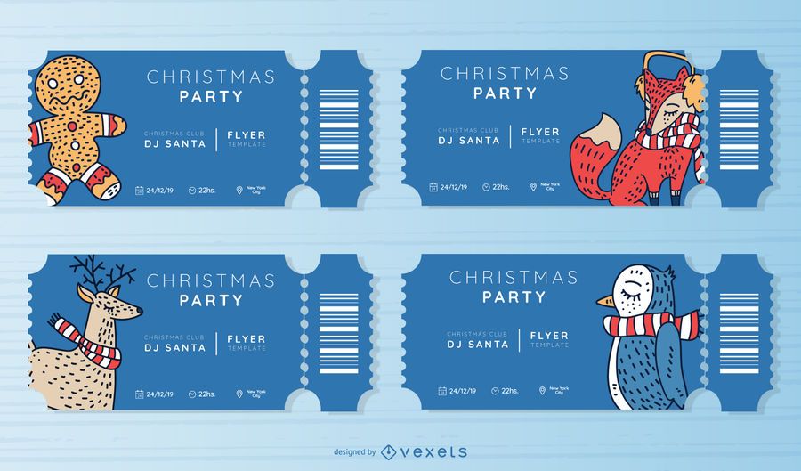 Christmas party ticket set Christmas party ticket set
