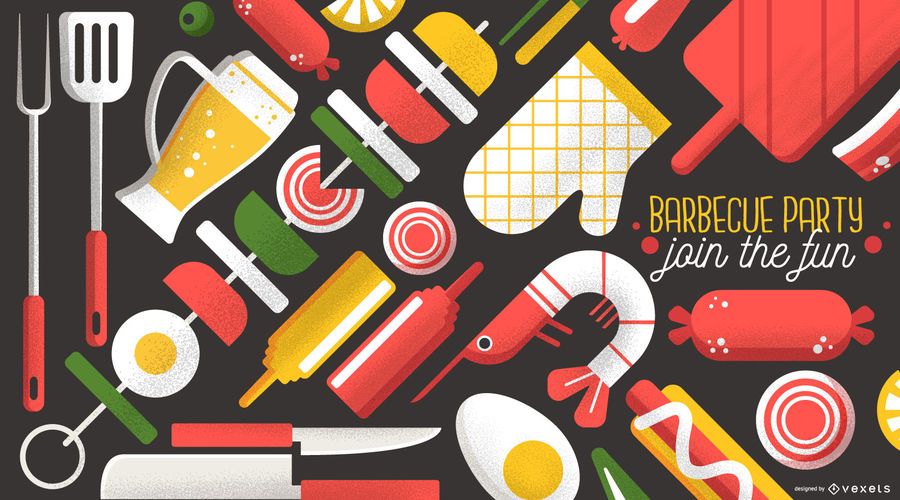 Diseño de papel tapiz de fiesta de barbacoa Diseño de papel tapiz de fiesta de barbacoa