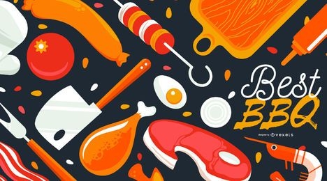 Best BBQ Food Background Design