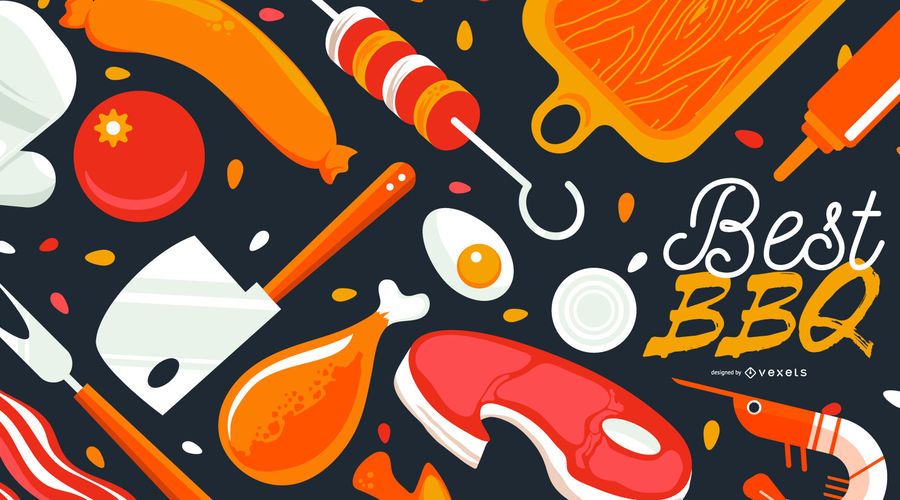 Best BBQ Food Background Design Best BBQ Food Background Design