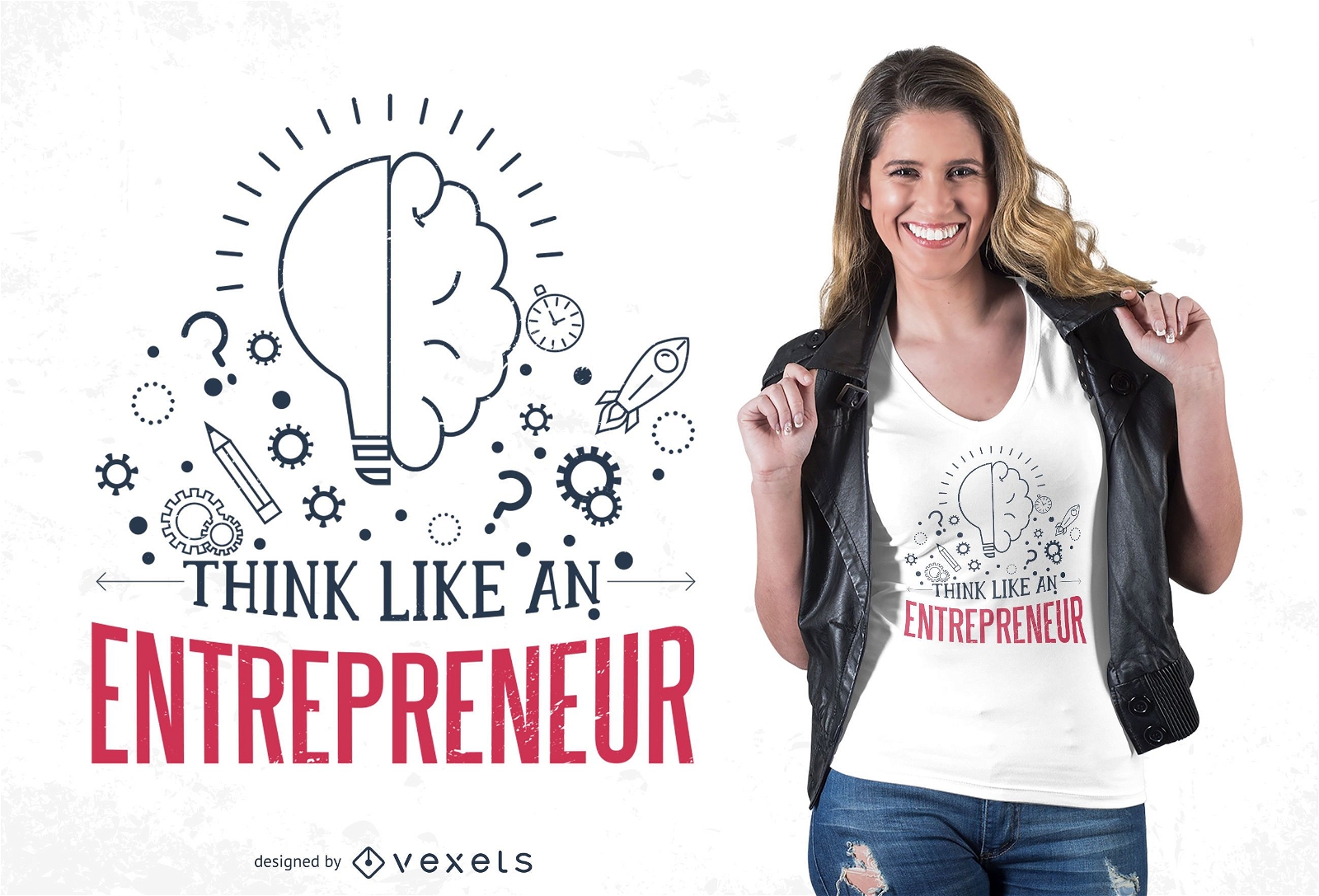 Design de camisetas de citações de empreendedor