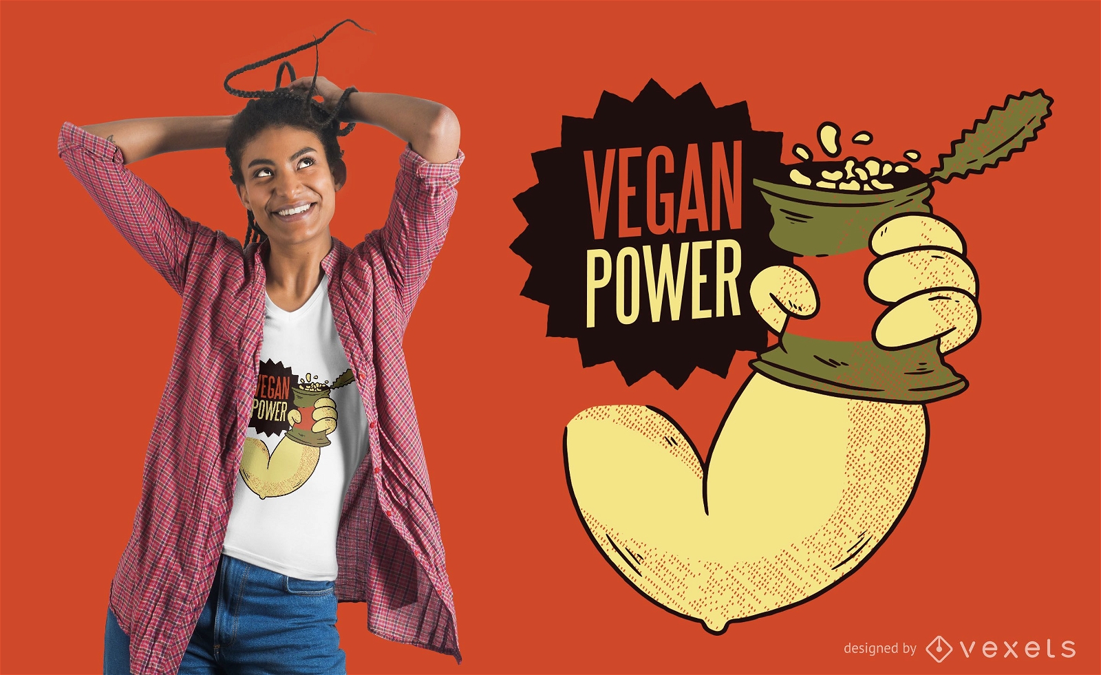 Design de camisetas Vegan Power Beans