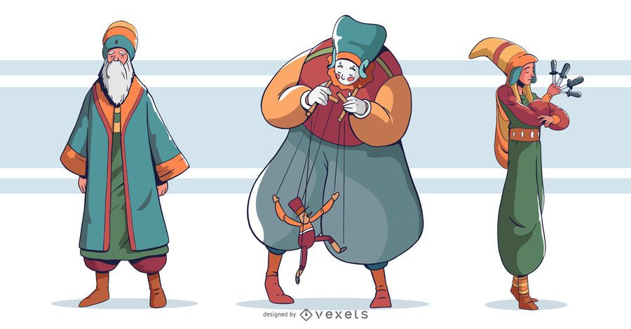 Circus Performer People Design Set Circus Performer People Design Set