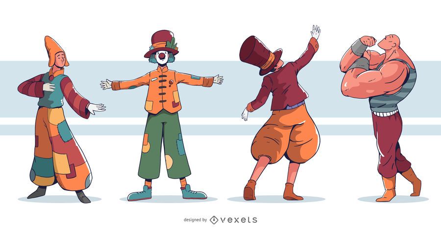 Conjunto de design de artista de circo Conjunto de design de artista de circo