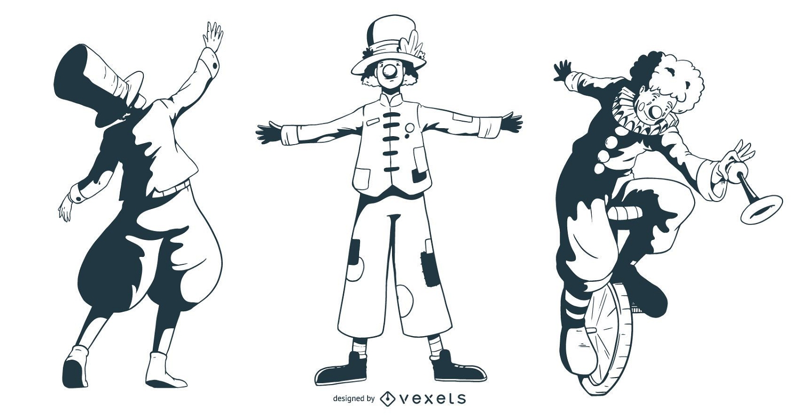 Conjunto de Design de Personagens de Pessoas do Circo