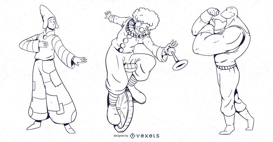 Conjunto de personas de ... artista de circo Conjunto de personas de ... artista de circo