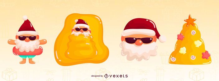 Tropical Christmas Glossy Element pack Tropical Christmas Glossy Element pack