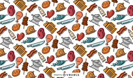 BBQ elements pattern design BBQ elements pattern design