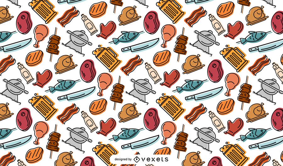 BBQ elements pattern design BBQ elements pattern design