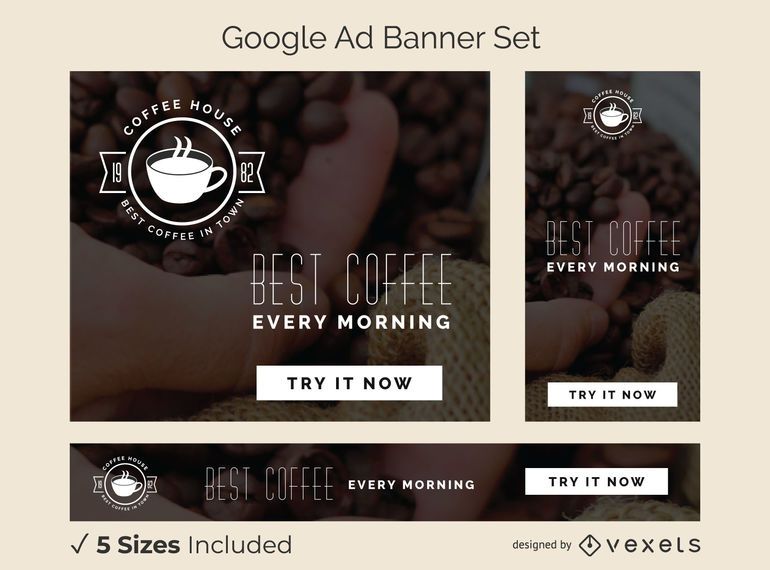 Coffee house ad banner set Coffee house ad banner set