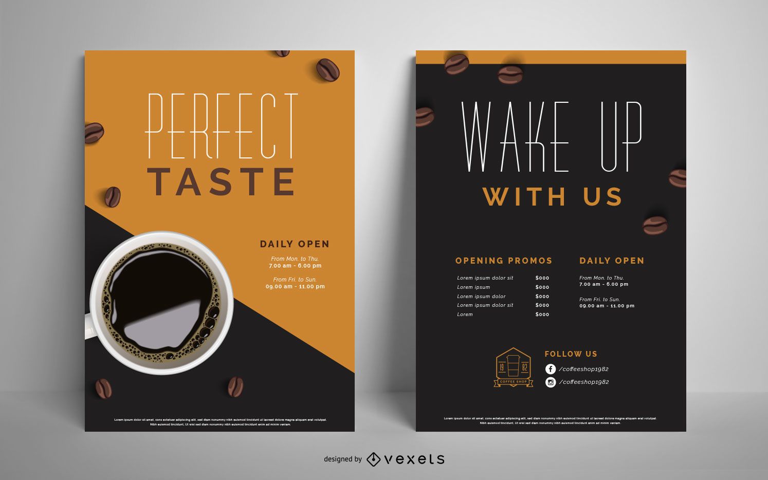 Coffee shop poster set