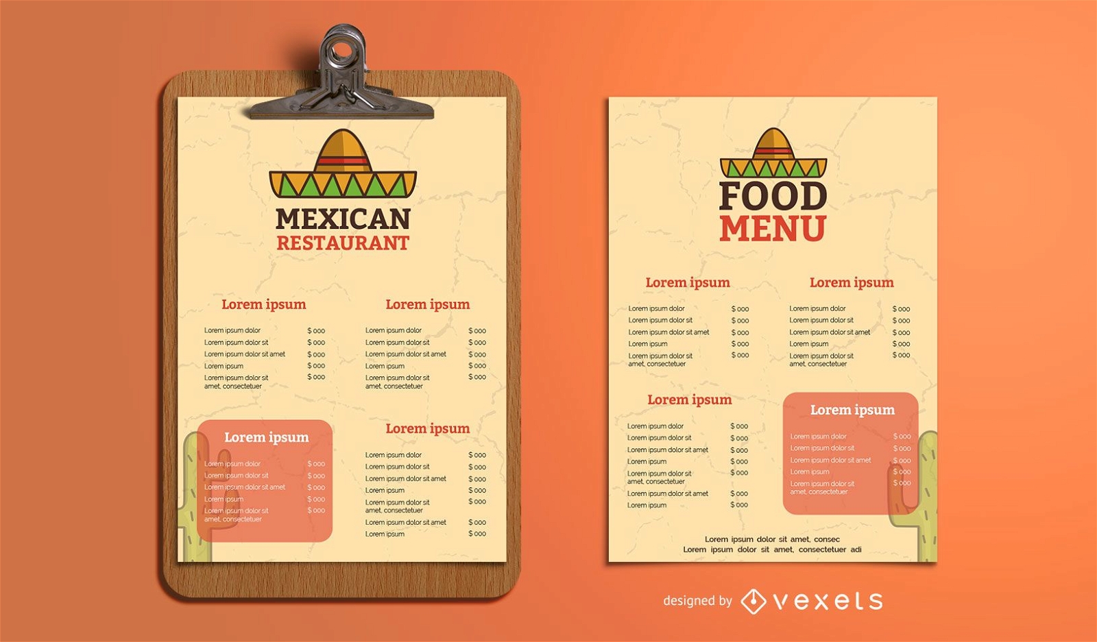 Diseño de plantilla de menú de restaurante mexicano