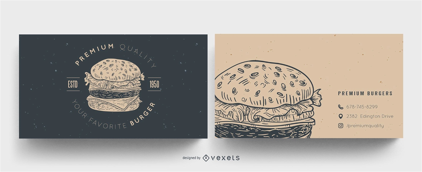 Burger Visitenkarten-Design