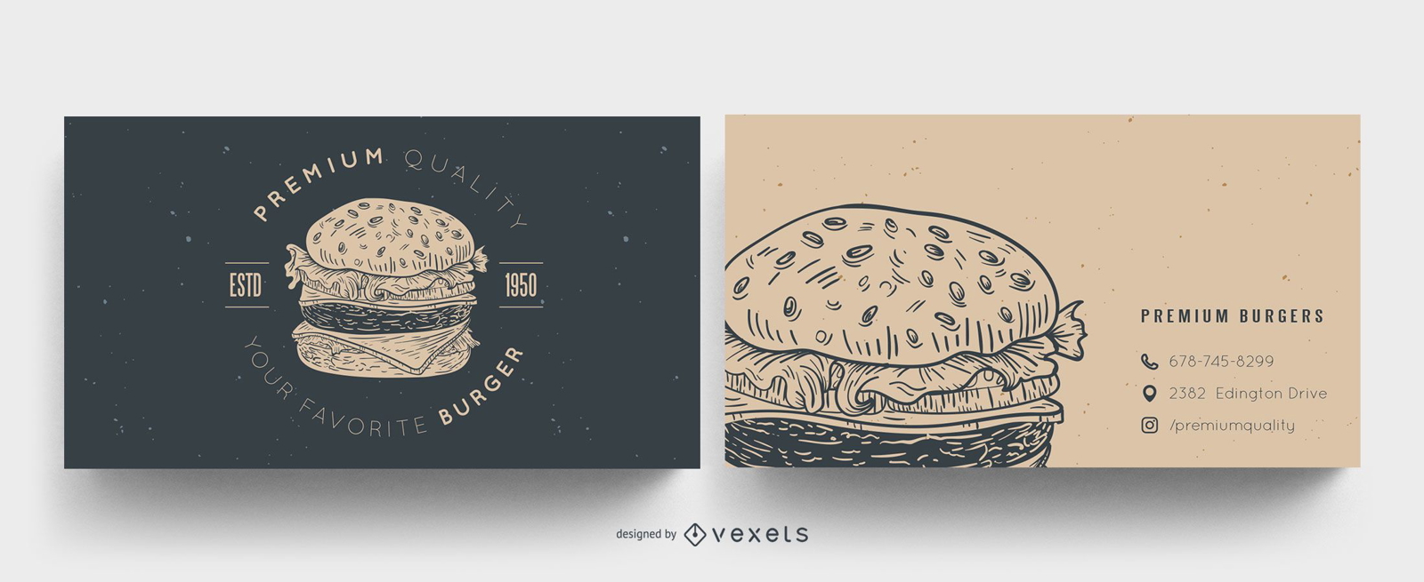Design de cartão de visita de hambúrguer