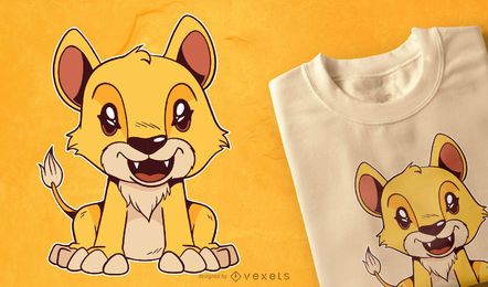 Diseño lindo de la camiseta del bebé león Diseño lindo de la camiseta del bebé león