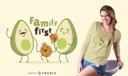 Diseño lindo de la camiseta de la familia del aguacate Diseño lindo de la camiseta de la familia del aguacate
