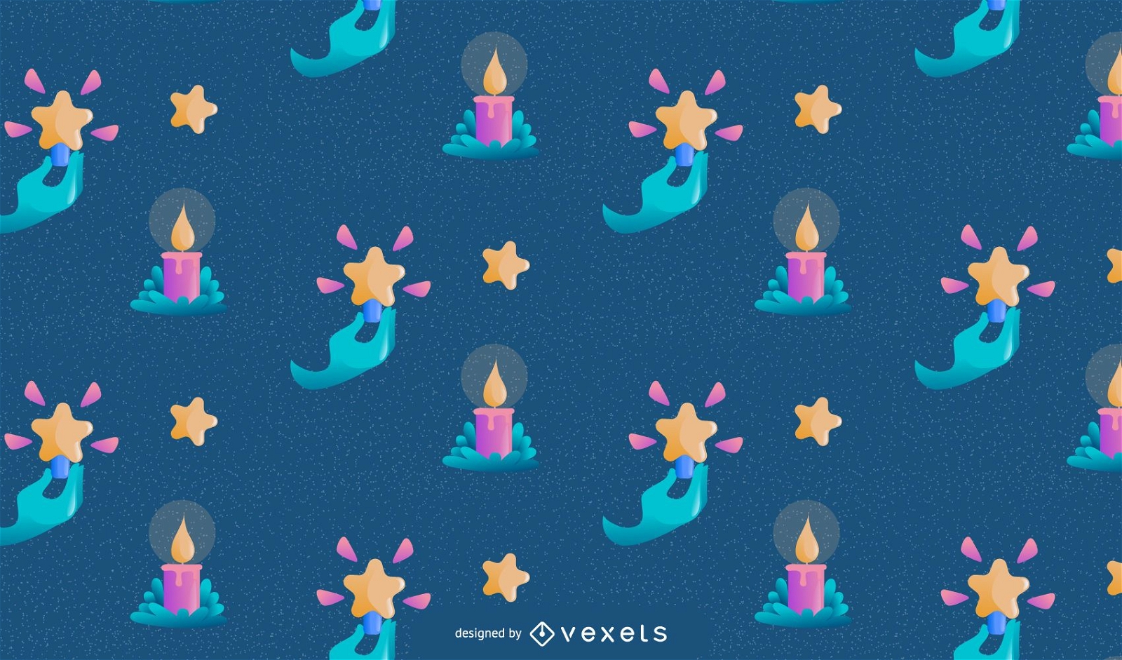 Christmas candles pattern design