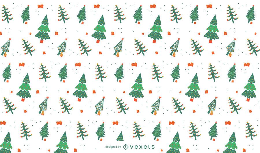 Desenho de padrão de árvores de natal Desenho de padrão de árvores de natal
