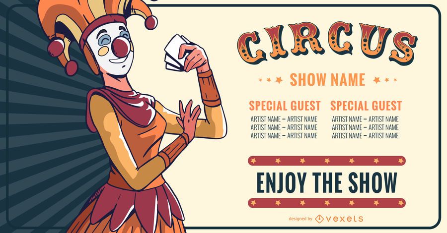 Circus Show Editable Banner Design Circus Show Editable Banner Design