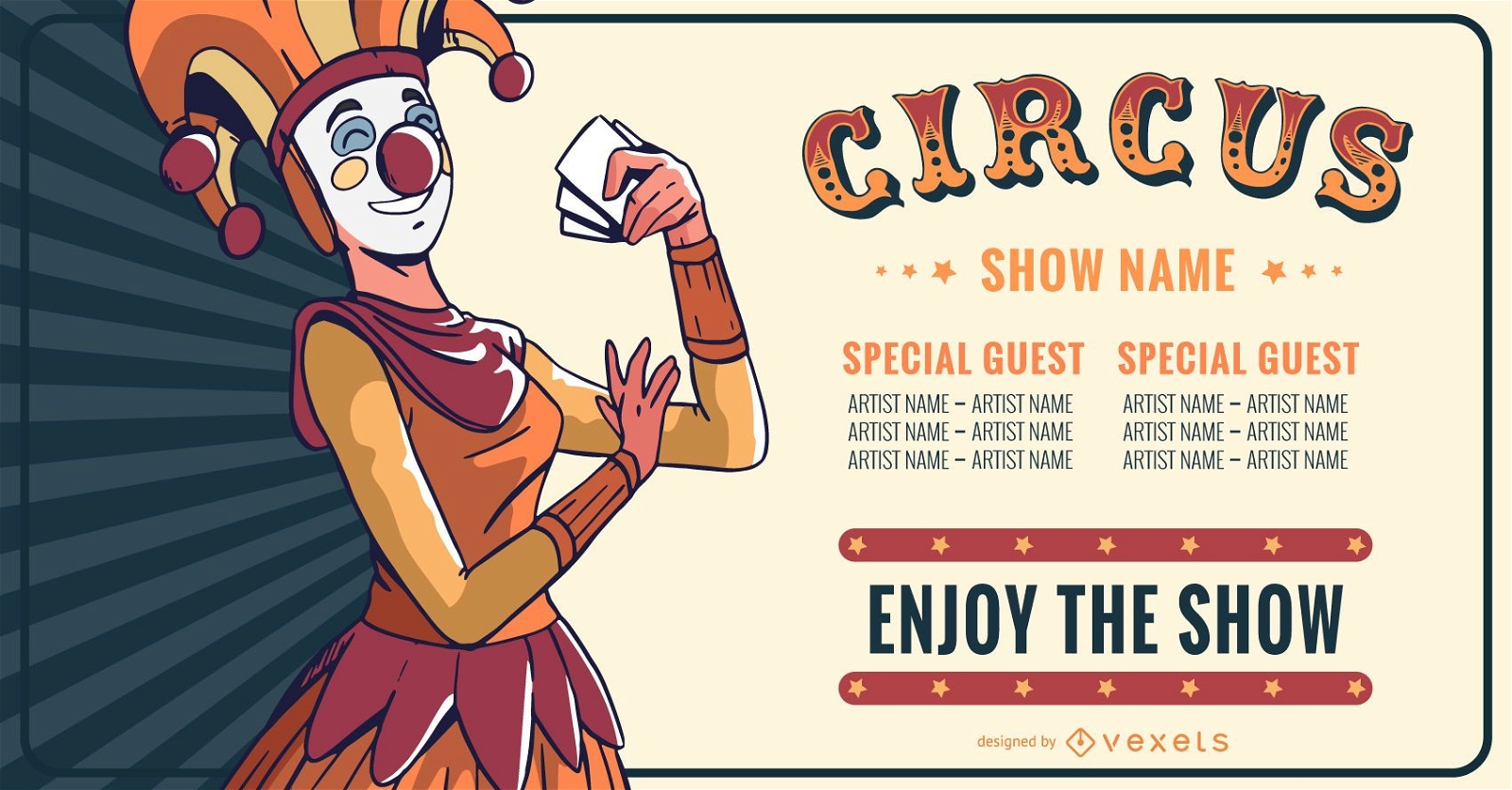 Zirkus Show bearbeitbares Banner Design