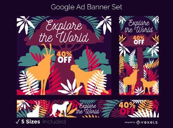 Safari Theme Google Ads Banner Set Safari Theme Google Ads Banner Set