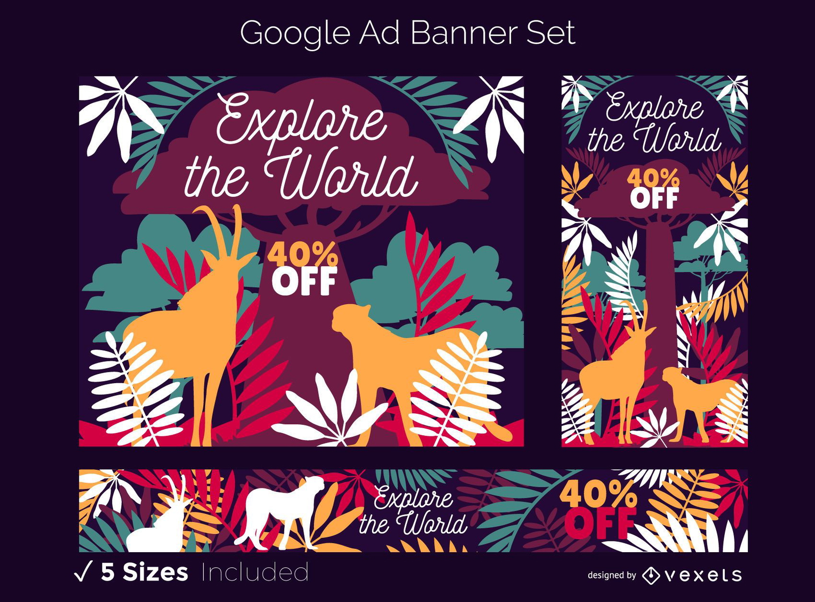 Safari-Thema Google Ads Banner Set