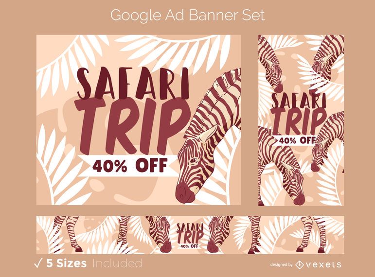 Safari Trip Google Ad Design Set Safari Trip Google Ad Design Set