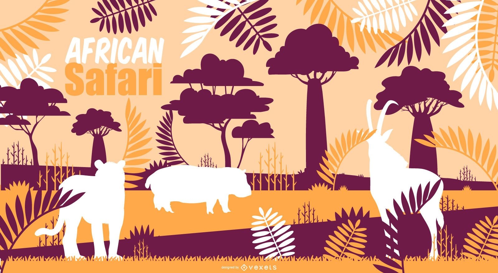 Afrikanisches Safari-Hintergrunddesign
