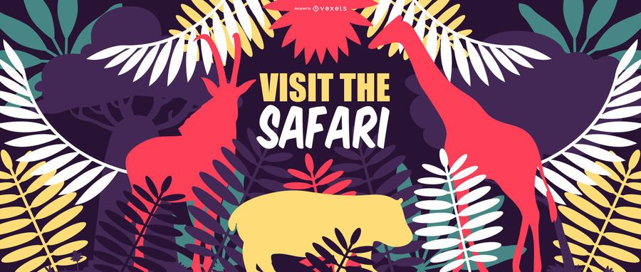 Diseño de banner de naturaleza de viaje de safari Diseño de banner de naturaleza de viaje de safari