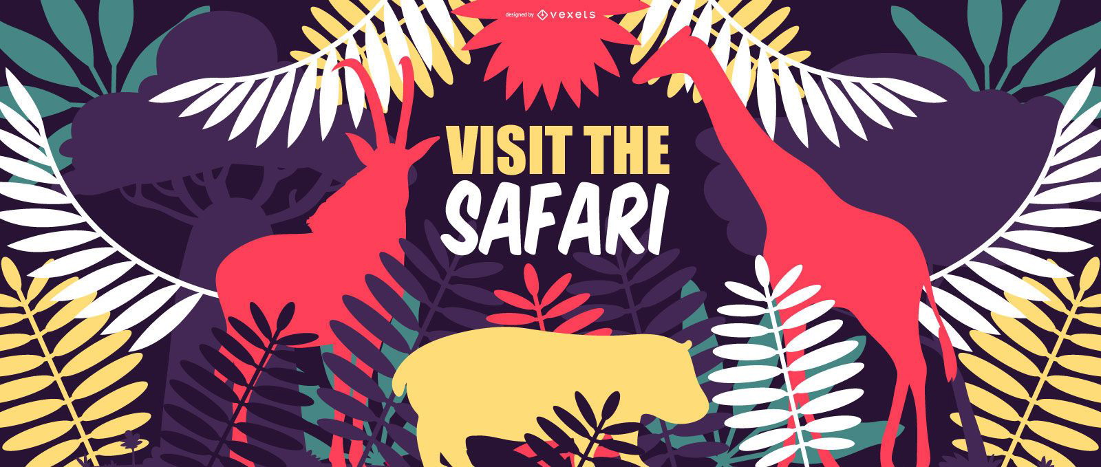 Diseño de banner de naturaleza de viaje de safari