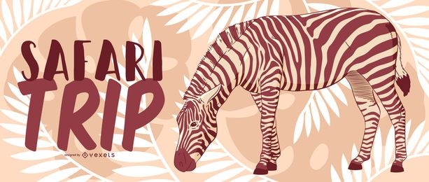 Safari Trip Zebra Banner Design