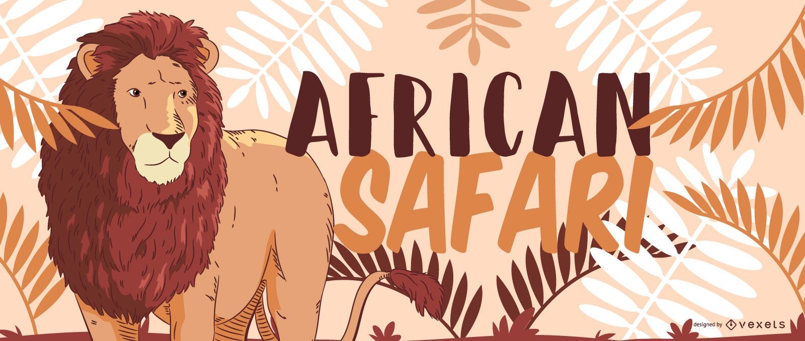 Desenho de le?o safari africano