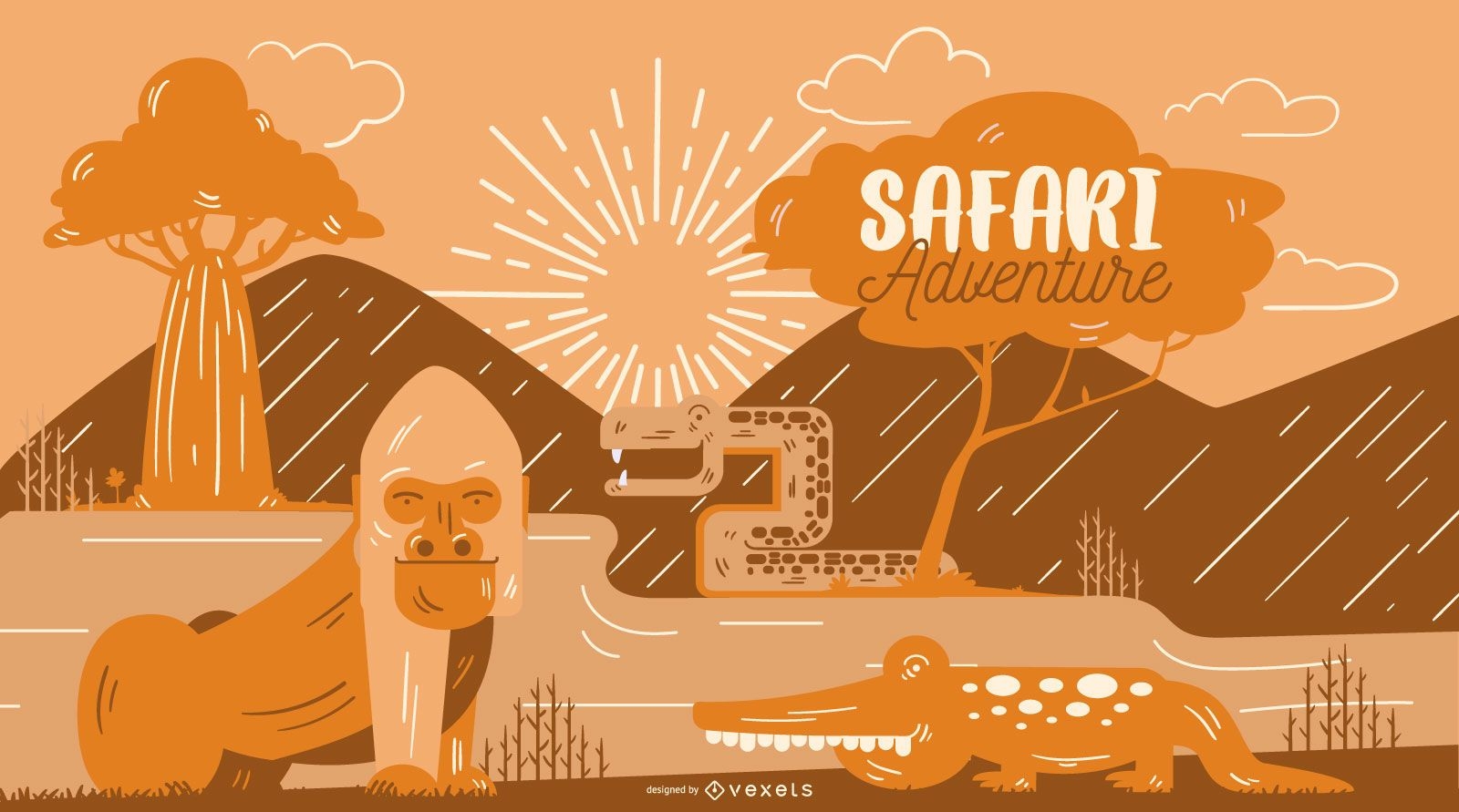 Safari Abenteuer Illustration