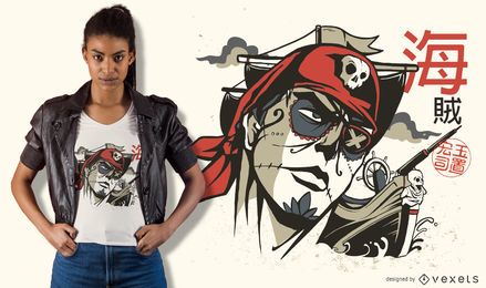 Sugar Skull Pirate T-shirt Design