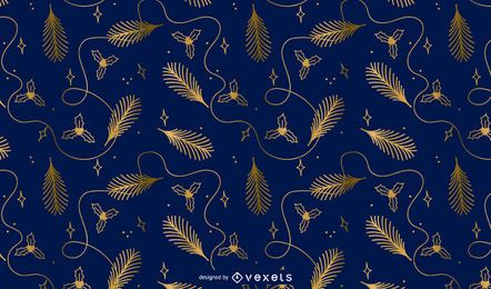 Diseño de patrón dorado de Navidad Diseño de patrón dorado de Navidad