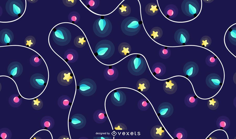 Padrão de luzes de Natal brilhante Padrão de luzes de Natal brilhante