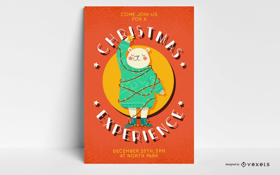 Christmas bear poster design Christmas bear poster design