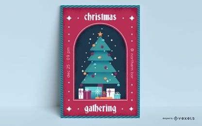 Christmas event tree poster design