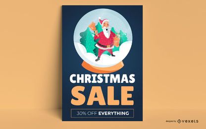 Santa snowglobe christmas sale poster Santa snowglobe christmas sale poster