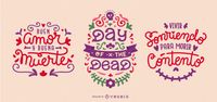 Day Of The Dead Quote Set Vector Download