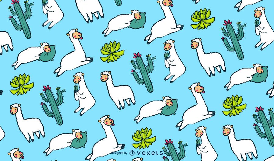Cute llamas pattern design Cute llamas pattern design