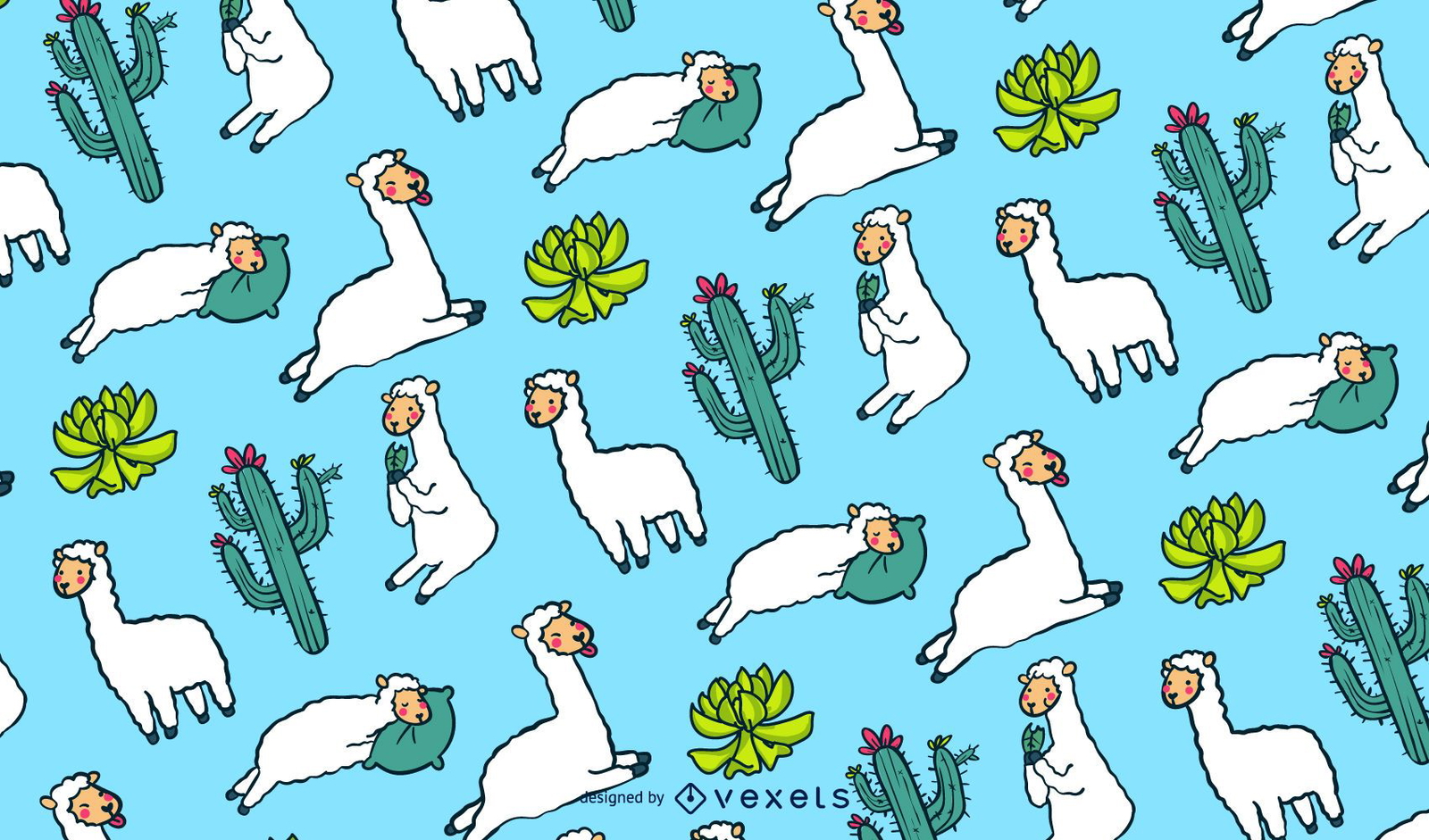 Cute llamas pattern design