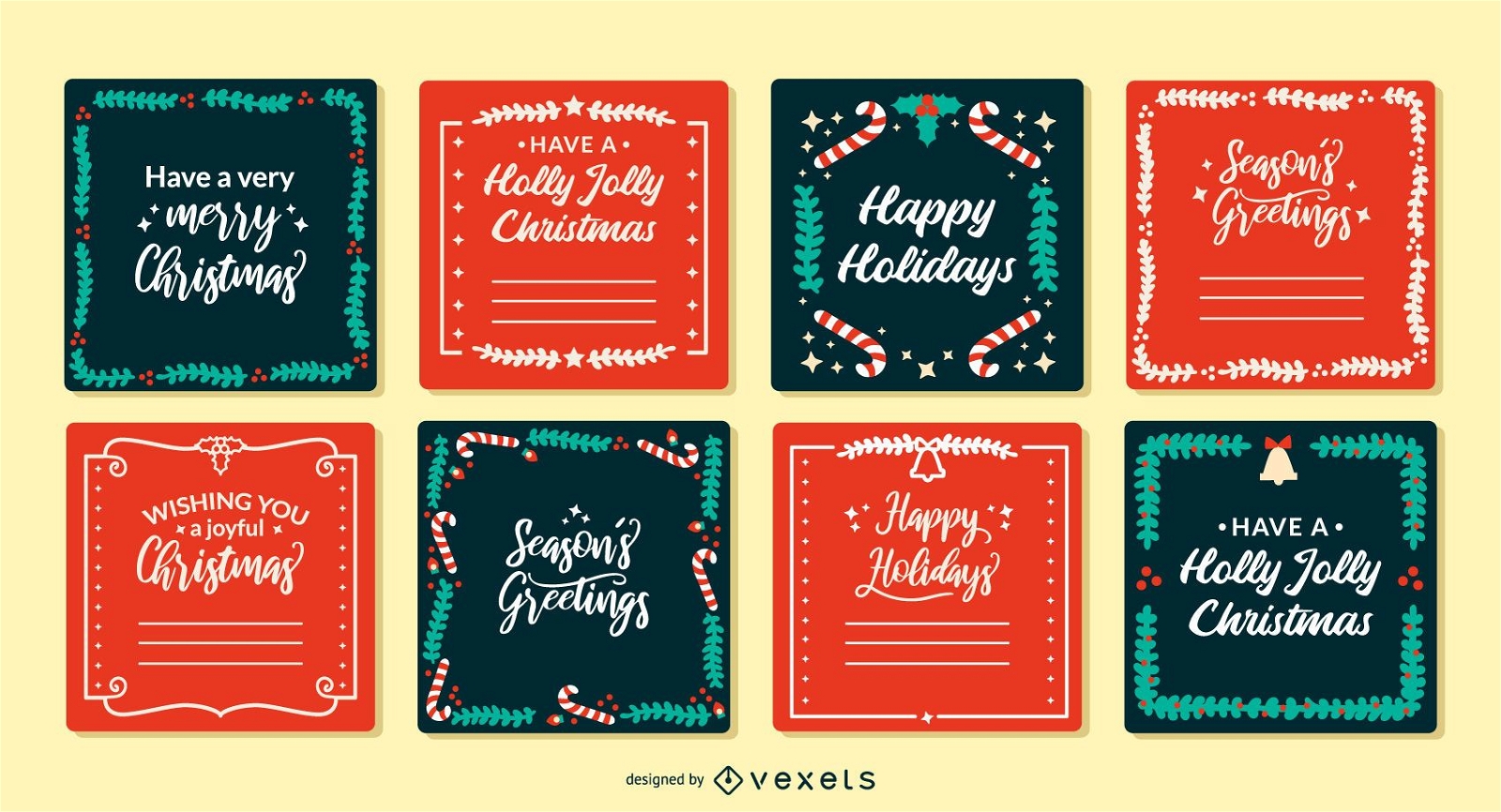 Christmas greeting cards set