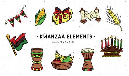 Pack de elementos de color Kwanzaa Pack de elementos de color Kwanzaa