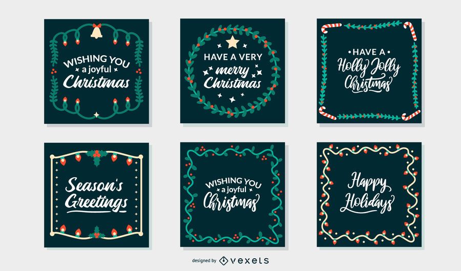 Christmas greeting cards frames set Christmas greeting cards frames set